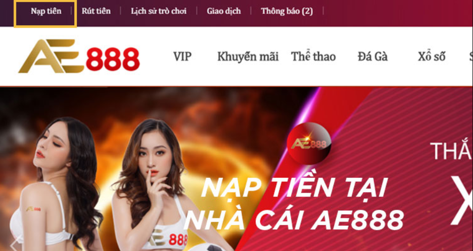 Nạp tiền tại nhà cái AE888