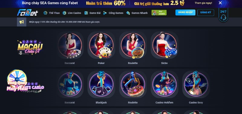 Casino Live với hơi thở đậm chất quốc tế