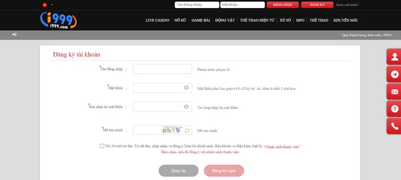 Đăng ký theo các bước được yêu cầu