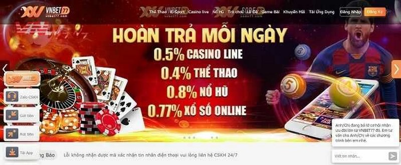 Khuyến mãi khủng tri ân người chơi đã lựa chọn nhà cái Vnbet77