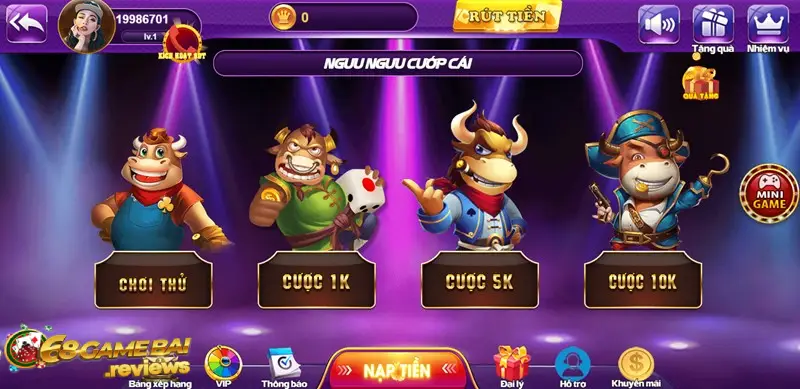 68gamebai triển khai lối chơi ngưu ngưu cướp cái hấp dẫn
