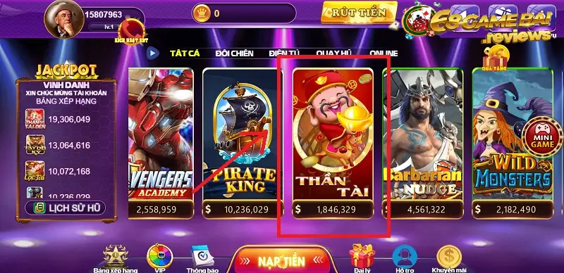 Thần tài đến 68 game bài nổi bật trong số tựa quay hũ hấp dẫn